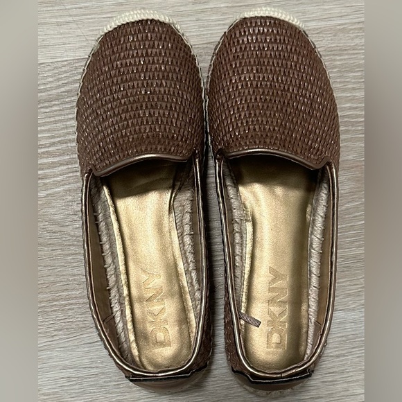 Dkny Shoes - DKNY Chocolate Woven Slip-Ons